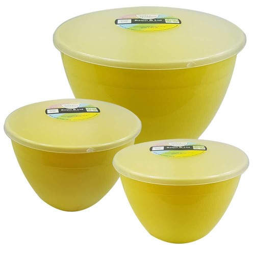 Pudding basins with - basins, lids