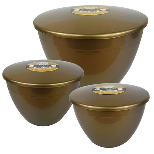 Pudding basins with lids - basins, gold